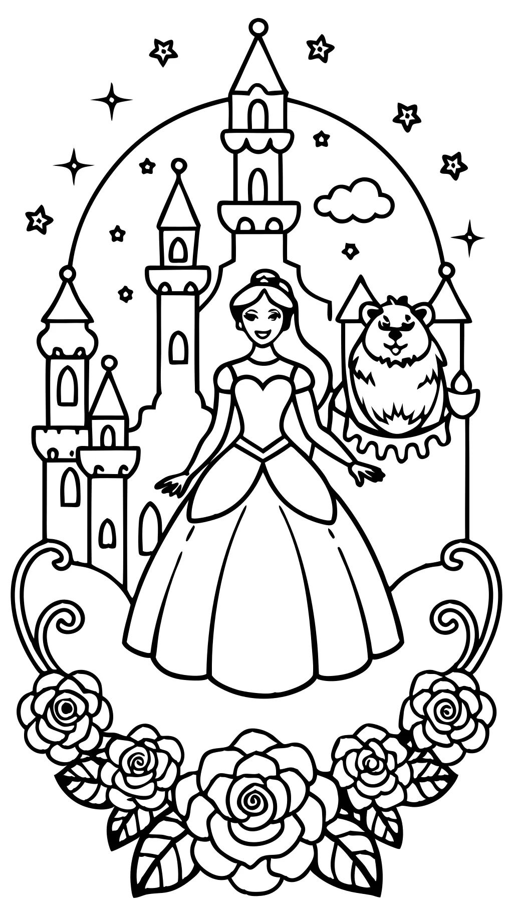 beauty beast coloring pages